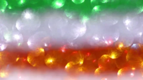 Circular light pattern in the colors of the Indian flag. Video stock 337246390