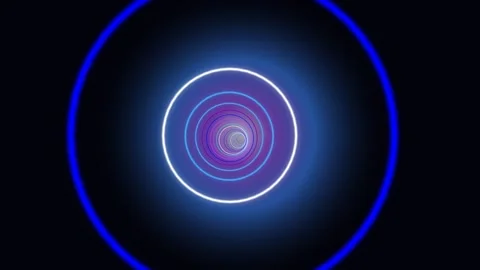 Circular light patterns create a dynamic visual in dark surroundings Stock Footage 337233741