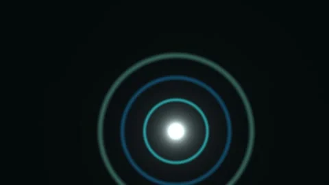 Circular light patterns emerge and expand in a dark space Stock Footage 338994710