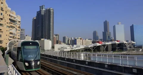Circular Light Rail System Kaohsiung of Taiwan Stock Footage 220496898