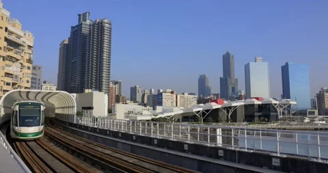 Circular Light Rail System Kaohsiung of Taiwan Stock Footage 220496935
