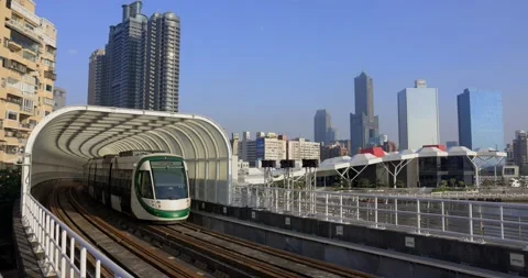 Circular Light Rail System Kaohsiung of Taiwan Stock Footage 220496949