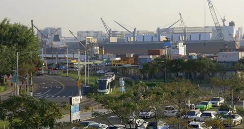 Circular Light Rail System Kaohsiung of Taiwan Stock Footage 220496982
