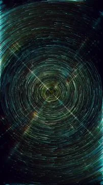 Circular Light Trails and Star Vortex Abstract Background Stock Illustration