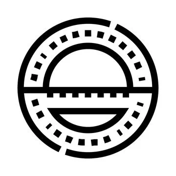 Circular line art design indicating geometric measurements Stock Illustration