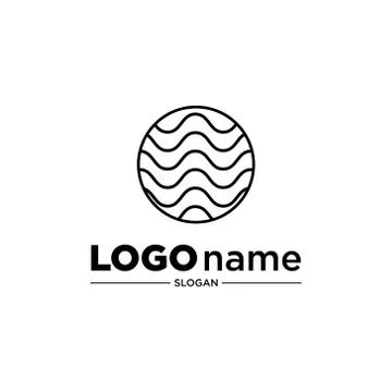 Circular line art icon Stock Illustration