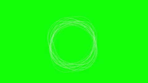 Circular line sketch scribble on green screen 2D animation (Chroma key) Stock Footage 307659200