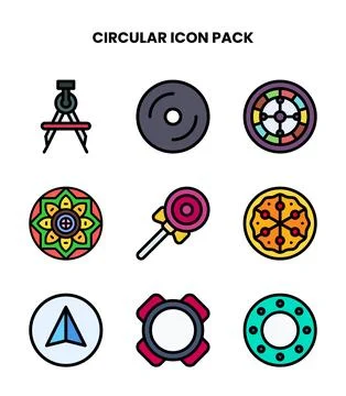 Circular Lineal Color Bundle Icons Pack イラスト素材