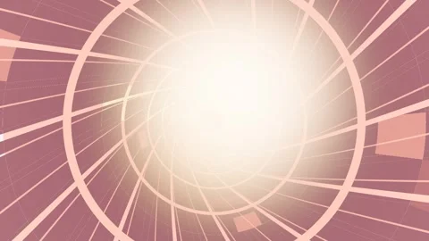Circular lines create perspective with bright center light in design Stock Footage 337376192