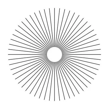 Circular lines element. Radial circle lines. Symbol of Sun star rays. Spokes イラスト素材