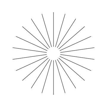 Circular lines element. Spokes with radiating stripes icon. Stock Illustration