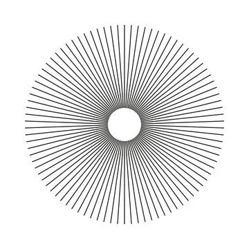 Circular lines. Geometric abstract object. Starburst shape. Stock Illustration
