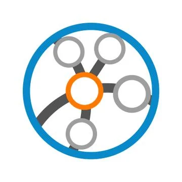 Circular Link Globe Technology Logo Vector Graphic Design Stock Illustration