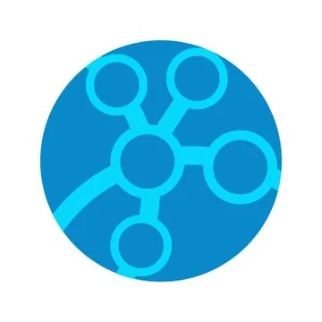 Circular Linked Technology Logo Vector Graphic Design Stock Illustration