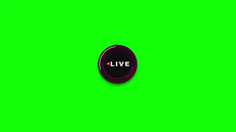 Circular live streaming button with animated glow on green screen background 動画素材 336364954