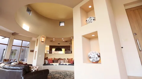 Circular Living Room Interior Stock Footage 40813724
