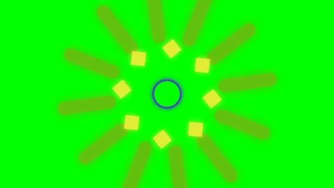 A circular loading animation icon set against a solid green screen background Stock Footage 340267422
