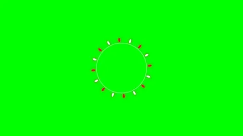 A circular loading animation with red and white segments on green screen Stock Footage 340902638