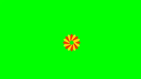 A circular loading animation with red and yellow segments on green screen Stock Footage 340903605