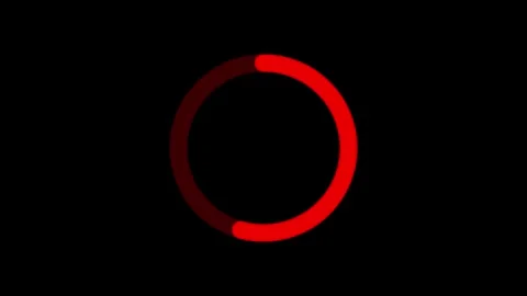 Circular loading bar animation with a red gradient on a black background lo.. Video stock 337805433