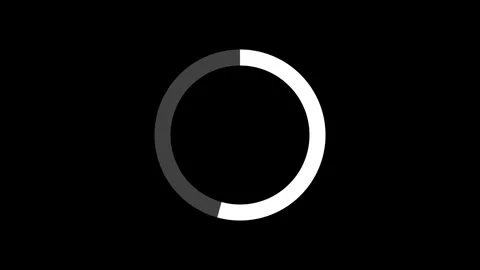Circular loading bar animation showing progress completion on black backgroun Video stock 337805432
