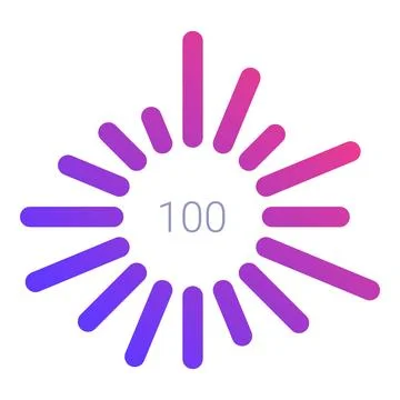 Circular loading bar showing 100 percent completion イラスト素材