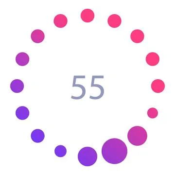 Circular loading bar showing fifty five percent complete Stock Illustration