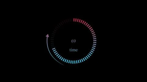 A circular loading bar with time elapsed digital technology led display ill.. Stock Illustration
