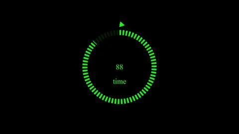 A circular loading bar with time elapsed digital technology led display ill.. Stock Illustration