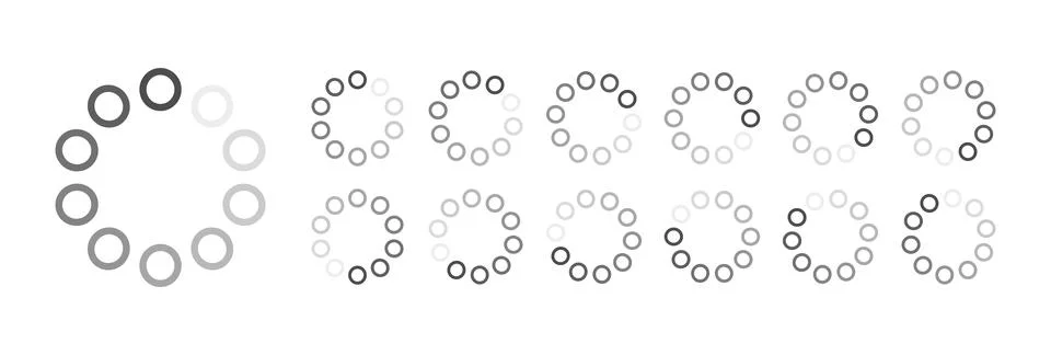 Circular Loading Buffering Icons Vector Stock Illustration