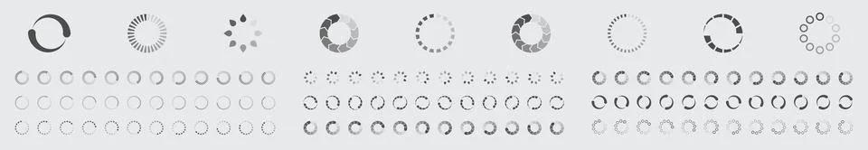 Circular Loading Buffering Icons Vector Set イラスト素材