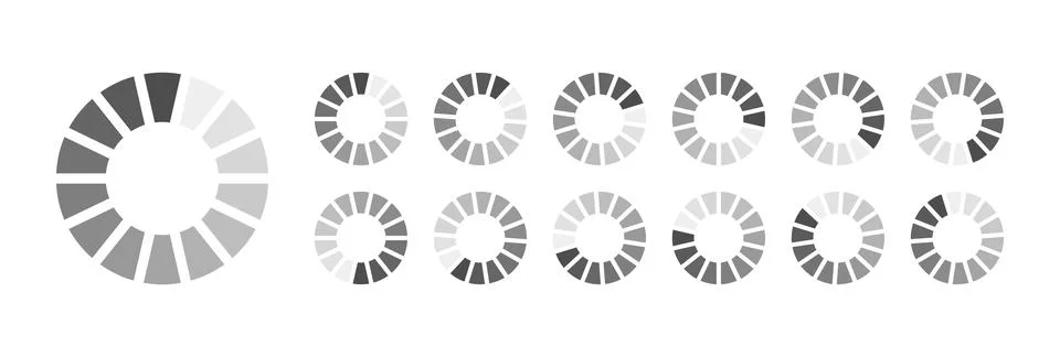 Circular Loading Buffering Icons Vector 스톡 일러스트
