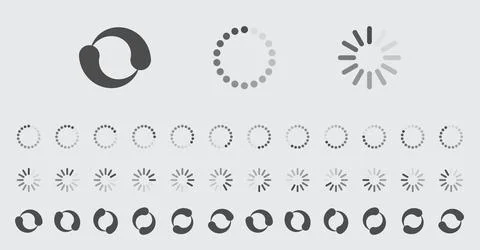 Circular Loading Buffering Icons Vector Set Stock Illustration