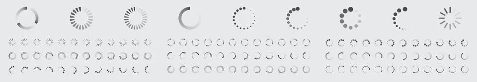Circular Loading Buffering Icons Vector Set Stock Illustration