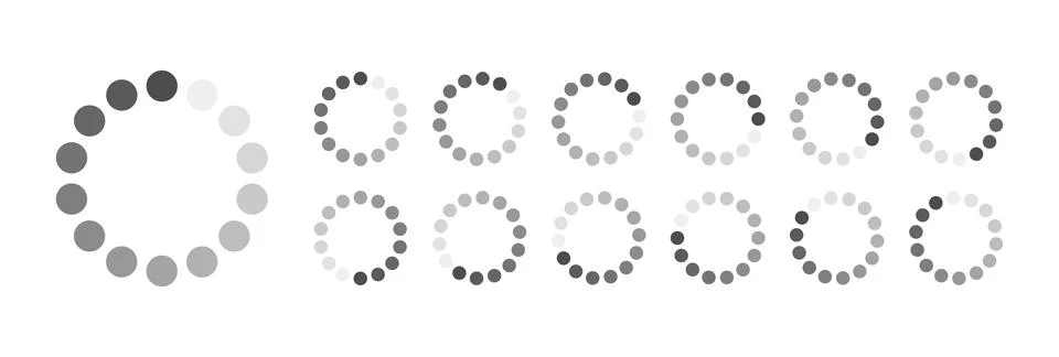 Circular Loading Buffering Icons Vector Stock Illustration