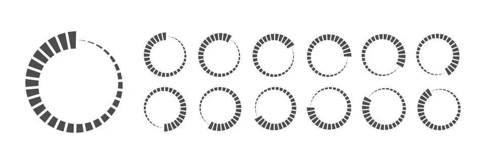 Circular Loading Buffering Icons Vector Illustrazione stock