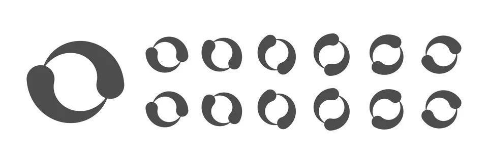 Circular Loading Buffering Icons Vector 스톡 일러스트