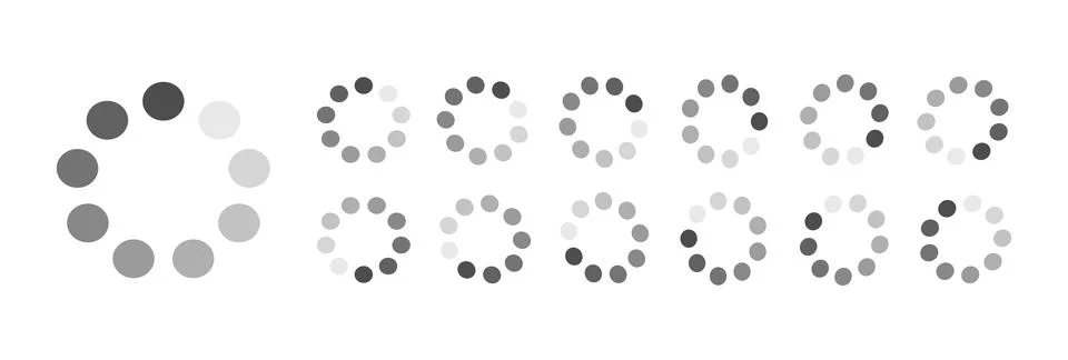 Circular Loading Buffering Icons Vector Ilustración de archivo