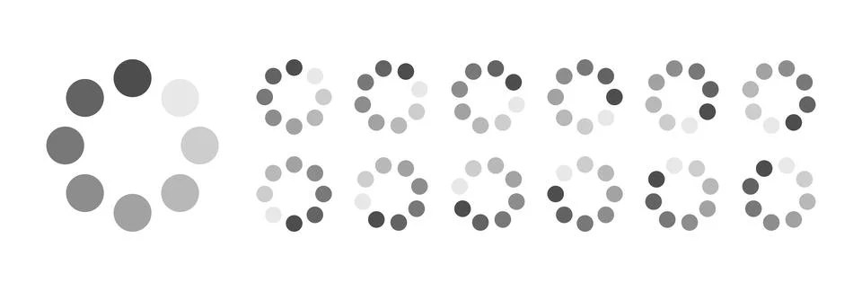 Circular Loading Buffering Icons Vector Stock Illustration