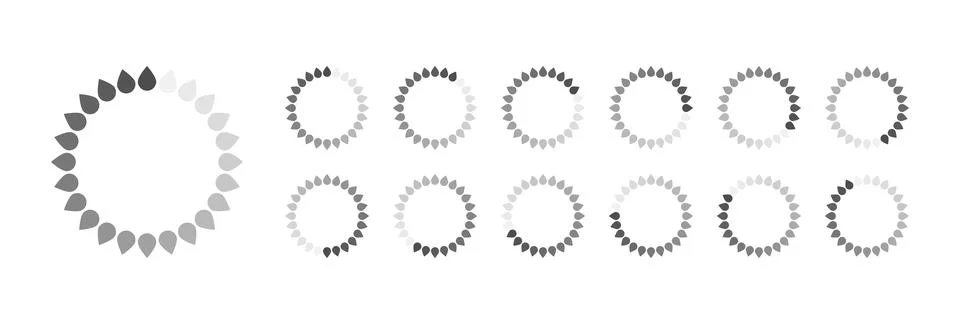 Circular Loading Buffering Icons Vector Stockillustratie