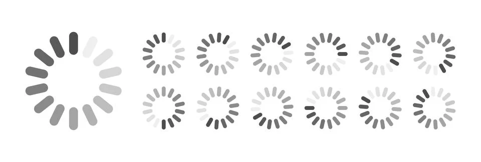 Circular Loading Buffering Icons Vector Stock Illustration