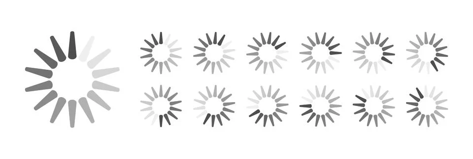 Circular Loading Buffering Icons Vector Stock Illustration