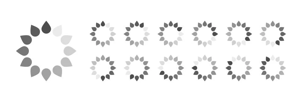 Circular Loading Buffering Icons Vector Ilustración de archivo