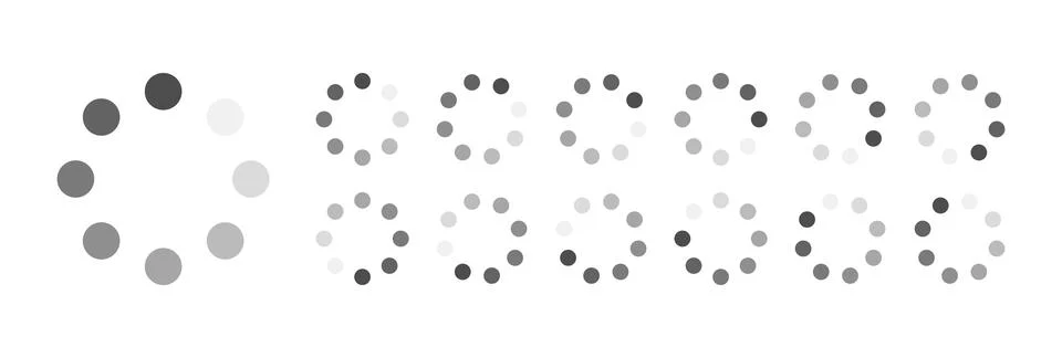 Circular Loading Buffering Icons Vector Stock Illustration