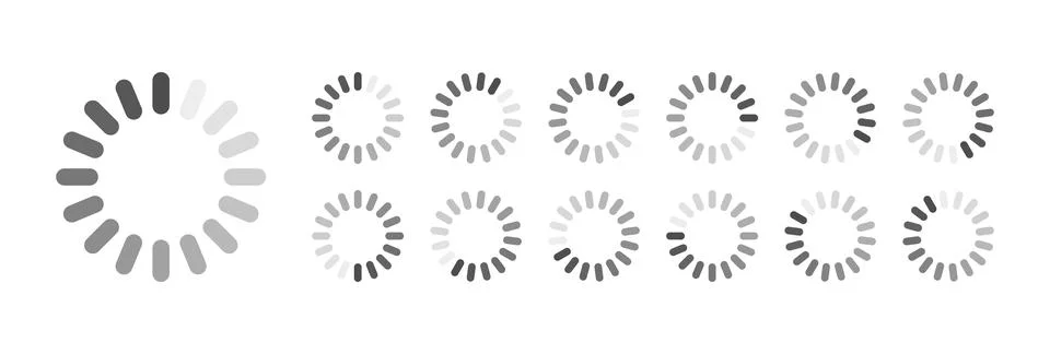 Circular Loading Buffering Icons Vector Stock Illustration