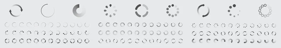 Circular Loading Buffering Icons Vector Set Ilustración de archivo