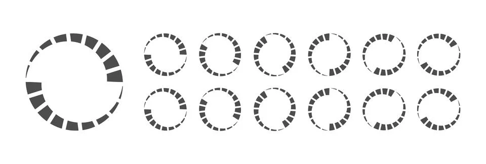 Circular Loading Buffering Icons Vector Illustrazione stock