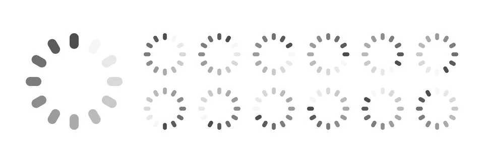 Circular Loading Buffering Icons Vector Stock Illustration