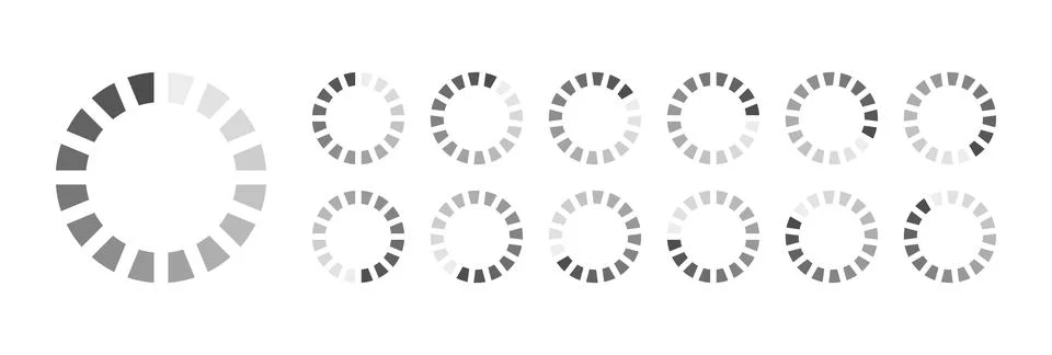 Circular Loading Buffering Icons Vector Illustrazione stock