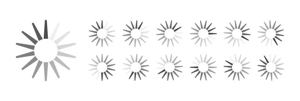 Circular Loading Buffering Icons Vector Illustrazione stock
